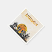 Spooky gestreepte Halloween Ghost Kittens Volle Ma Servet (Hoek)