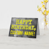 Spooky Ggloed Aura Kijk "HAPPY BIRTHDAY" + Naam Kaart (Gele Bloem)