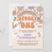 Spooky Ghost 1e Verjaardagsfeestuitnodiging Kaart (Voorkant)