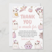 Spooky Ghost 1st Birthday Thank You Card Kaart (Voorkant)