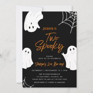 Spooky Ghost 2e verjaardag Uitnodiging