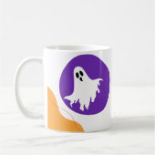 Spooky Ghost & Abstract Blob Shapes Halloween Gift Koffiemok (Links)