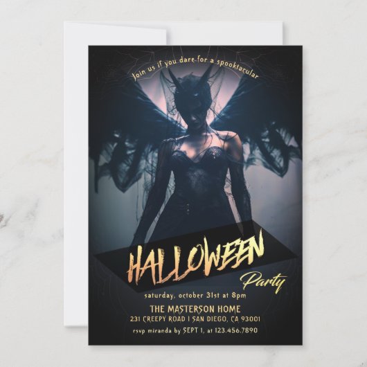 Spooky Ghost Adult Halloween Party Kaart (Voorkant)