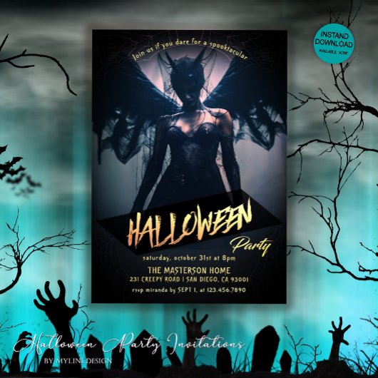 Spooky Ghost Adult Halloween Party Kaart