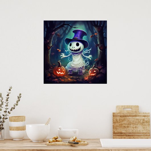 Spooky Ghost Art Poster (Keuken)