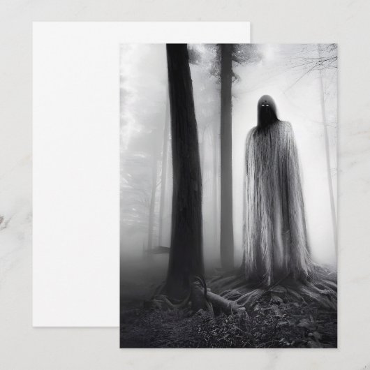 Spooky Ghost Bedankkaart (Voorkant / Achterkant)