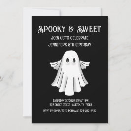Spooky Ghost Birthday Invitation Kaart