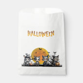 Spooky Ghost Black Gestreepte Halloween Kittens Bedankzakje (Voorkant)