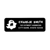 Spooky ghost black Halloween retouradres Etiket (Voorkant)