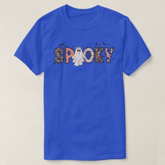 Spooky Ghost Boo Halloween Costume Retro Trick of T-shirt (Design voorkant)