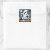 Spooky ghost Broo'd Coffee Halloween Cafe sticker (Tas)
