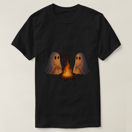 Spooky Ghost Campfire - Gezellige Halloween-esthet T-shirt (Design voorkant)