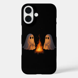 Spooky Ghost Campfire Night Forest Art - Halloween iPhone 16 Hoesje