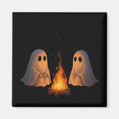 Spooky Ghost Campfire Night Forest Art - Halloween Magneet (Voorkant)