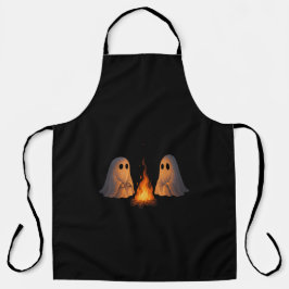 Spooky Ghost Campfire Night Forest Art - Halloween Schort