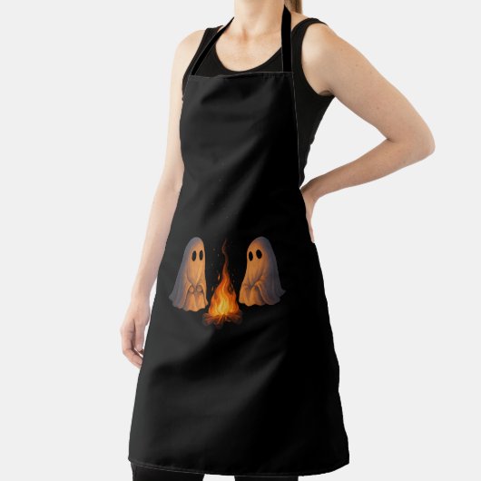 Spooky Ghost Campfire Night Forest Art - Halloween Schort (Insitu)