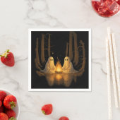 Spooky Ghost Campfire Night Forest Art - Halloween Servet (Insitu)