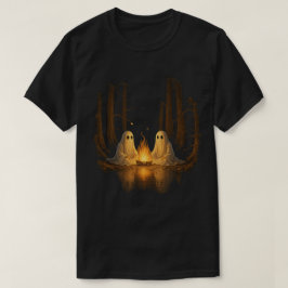 Spooky Ghost Campfire Night Forest Art - Halloween T-shirt