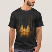 Spooky Ghost Campfire Night Forest Art - Halloween T-shirt (Voorkant)