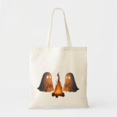 Spooky Ghost Campfire Night Forest Art - Halloween Tote Bag (Voorkant)
