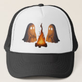 Spooky Ghost Campfire Night Forest Art - Halloween Trucker Pet (Voorkant)