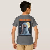 Spooky Ghost Cartoon met vleermuizen T-shirt (Achterkant volledig)