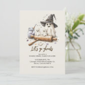 Spooky Ghost Chef met rollende pin, Halloween Kaart (Staand voorkant)