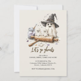 Spooky Ghost Chef met rollende pin, Halloween Kaart