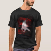 Spooky Ghost Crow met Red Sky, Clouds & Book T-shirt (Voorkant)