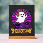 Spooky Ghost DJ Halloween Beats Ontwerp_1 Acryl Bord (Neutraal)
