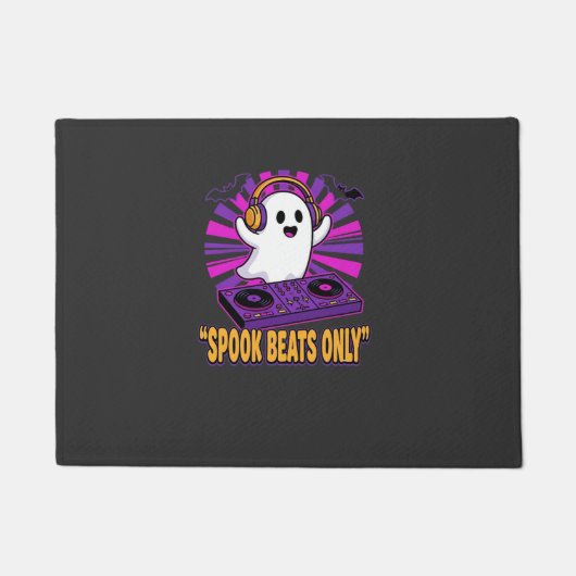Spooky Ghost DJ Halloween Beats Ontwerp_1 Deurmat (Voorkant)