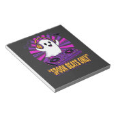 Spooky Ghost DJ Halloween Beats Ontwerp_1 Notitieblok (Schuin)
