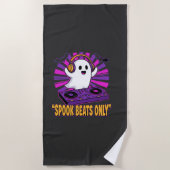 Spooky Ghost DJ Halloween Beats Ontwerp_1 Strandlaken (Voorkant)