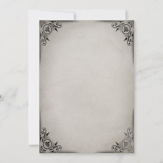 Spooky Ghost Doll en Skeleton Halloween Party Kaart (Achterkant)