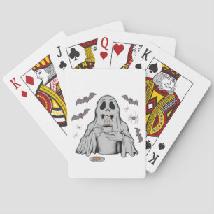 Spooky Ghost Drink Koffie Cafeïne Halloween Pokerkaarten