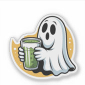 Spooky Ghost Drink Matcha Halloween Sticker (Voorkant)