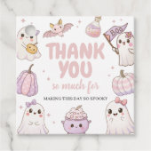 Spooky Ghost Eerste Verjaardag Bedankt Bedankjes Labels (Voorkant)