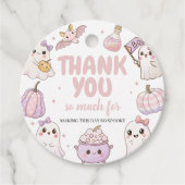 Spooky Ghost Eerste Verjaardag Bedankt Bedankjes Labels (Voorkant)