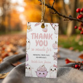 Spooky Ghost Eerste Verjaardag Bedankt Cadeaulabel