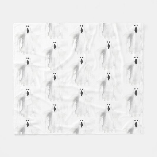 Spooky Ghost Fleece Deken (Voorkant (Horizontaal))