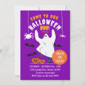 Spooky Ghost Funny Halloween Party Invitation Kaart (Voorkant)