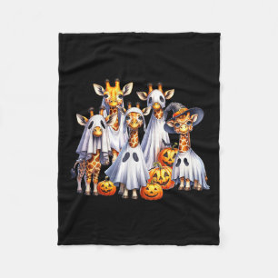Spooky Ghost Giraffe Halloween Funny African Anima Fleece Deken