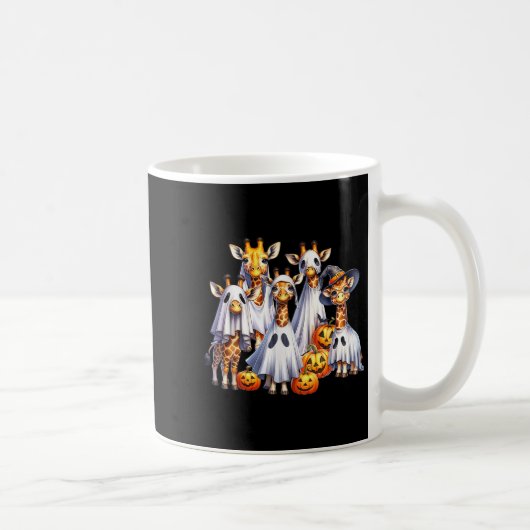 Spooky Ghost Giraffe Halloween Funny African Anima Koffiemok (Rechts)