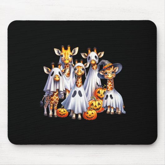 Spooky Ghost Giraffe Halloween Funny African Anima Muismat (Voorkant)