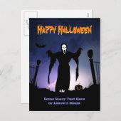 Spooky Ghost Graveyard Pumpkin Halloween Party Feestdagenkaart (Voorkant / Achterkant)