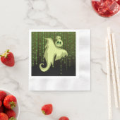 Spooky Ghost Green String Lights Luncheon Napkins Servet (Insitu)
