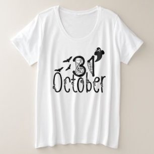 Spooky Ghost Halloween 31 oktober Grote Maat T-shirt