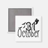 Spooky Ghost Halloween 31 oktober Magneet (Voorkant / Achterkant)