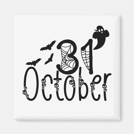 Spooky Ghost Halloween 31 oktober Magneet (Voorkant)