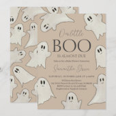 Spooky Ghost Halloween Baby shower Kaart (Voorkant / Achterkant)